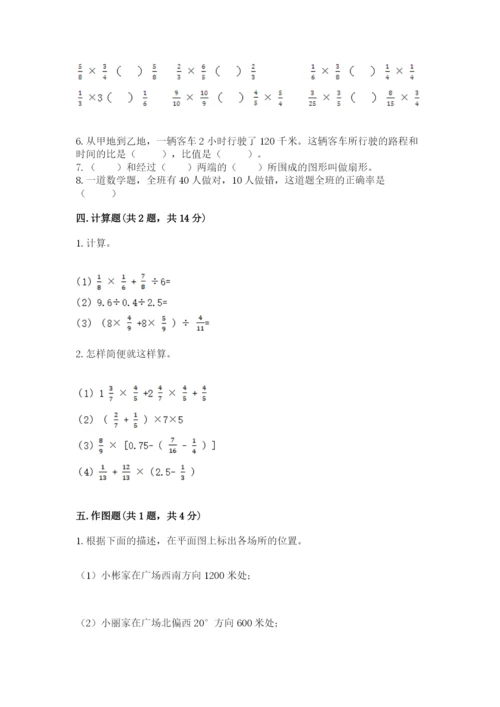 小学六年级上册数学期末测试卷附完整答案【全国通用】.docx