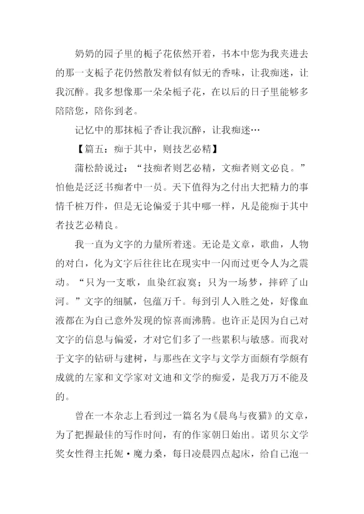 痴迷话题作文.docx