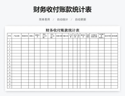 财务收付账款统计表