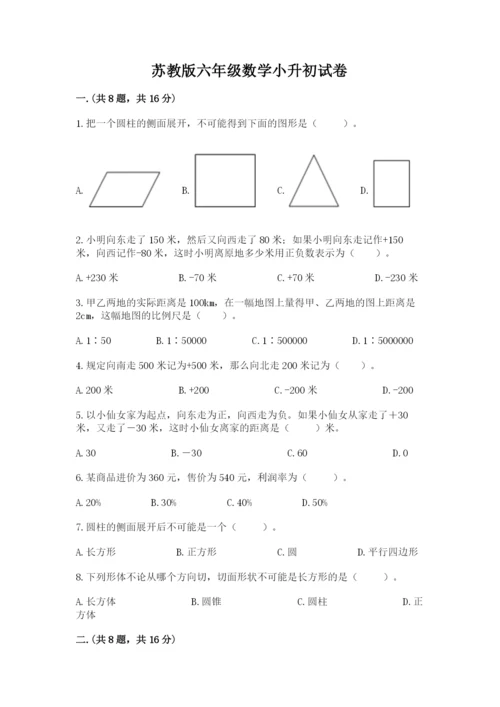 苏教版六年级数学小升初试卷带答案（能力提升）.docx