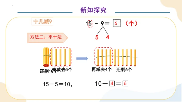 第二单元第1课时 十几减9（教学课件）一年级下册数学同步备课资料(共33张PPT)