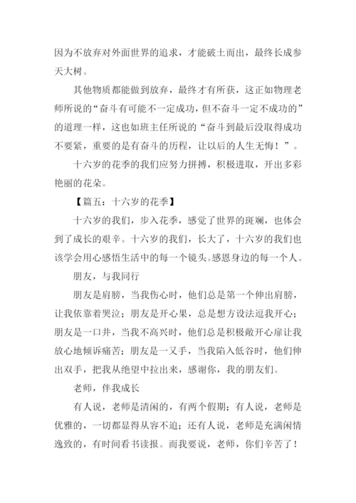 十六岁的花季作文记叙文.docx