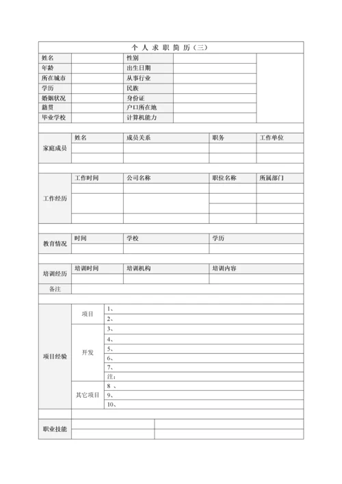 个人简历表格下载word.docx