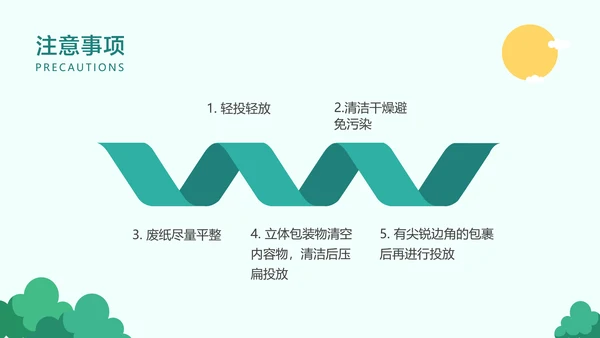 青色卡通风垃圾分类指南