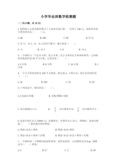 小学毕业班数学检测题（夺冠）.docx