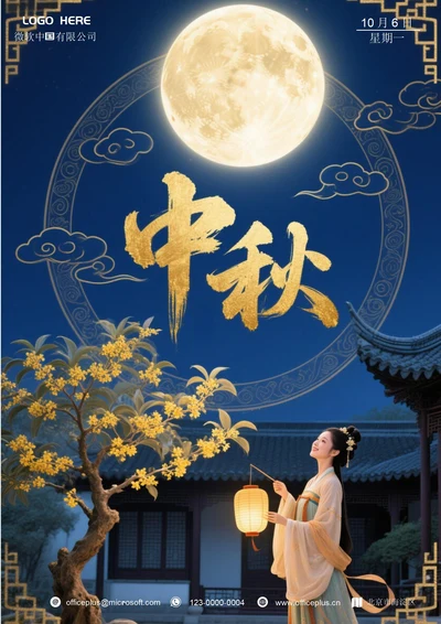 中秋节快乐海报(桂花)