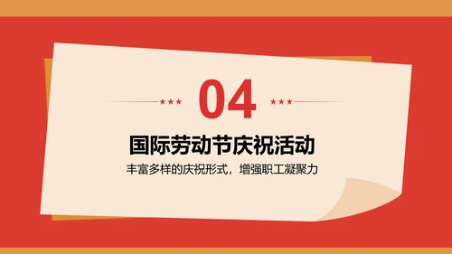 红色插画风国际劳动节介绍PPT模板