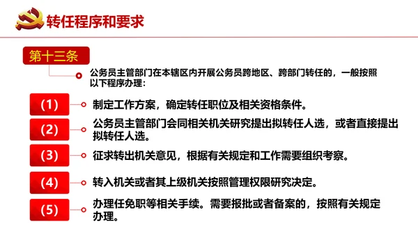 公务员转任规定《公员员法》通用PPT课件模板