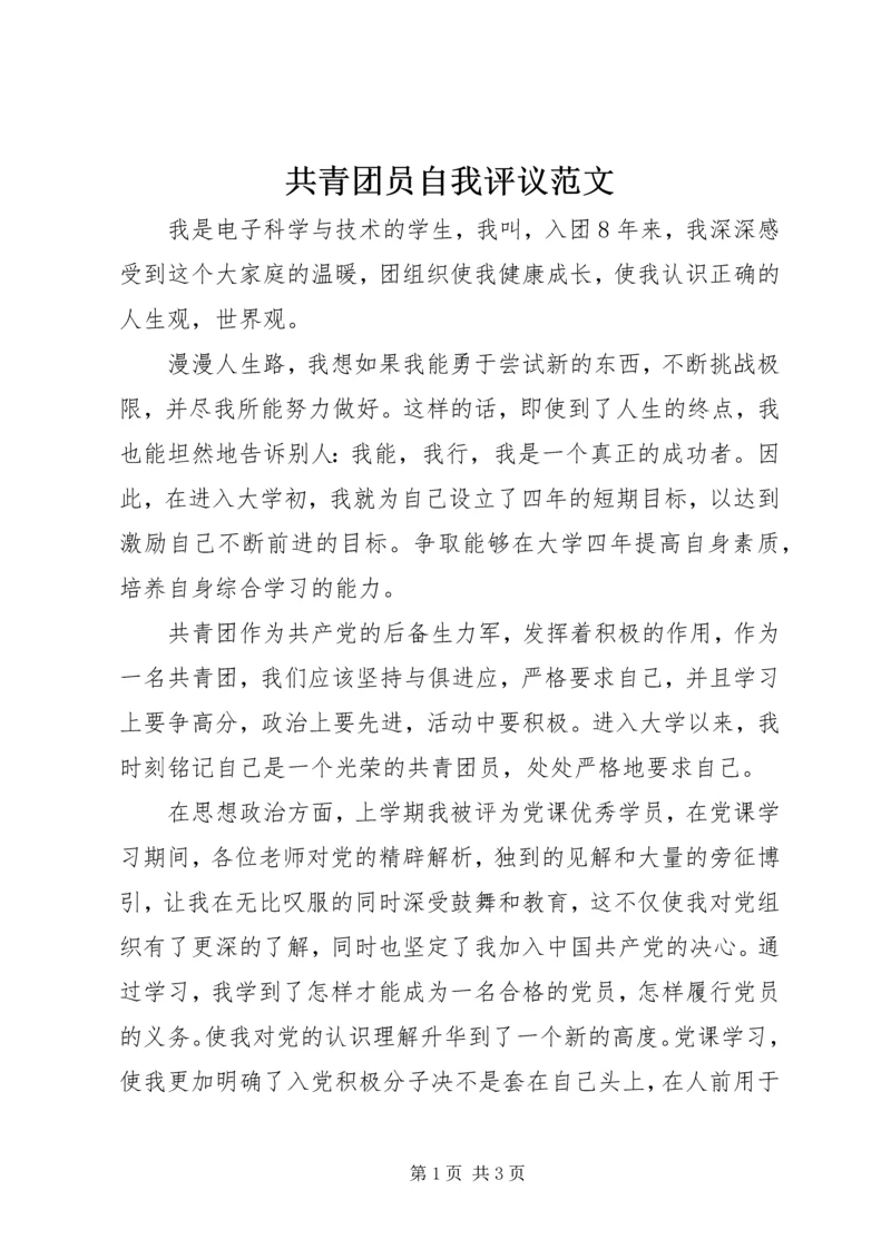 共青团员自我评议范文.docx