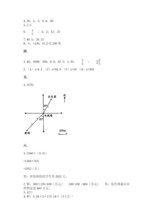 小升初数学综合模拟试卷及参考答案（突破训练）.docx