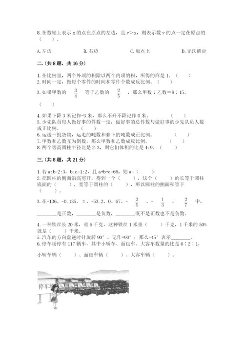 河南省平顶山市六年级下册数学期末测试卷带答案（黄金题型）.docx