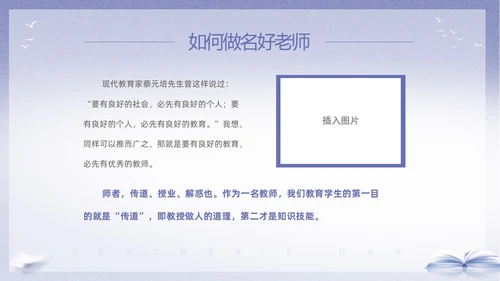 紫色淡雅剪影9月10日教师节师德师风演讲PPT