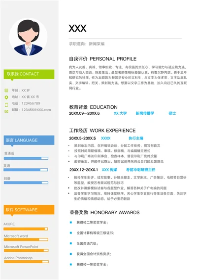 新闻硕士简历