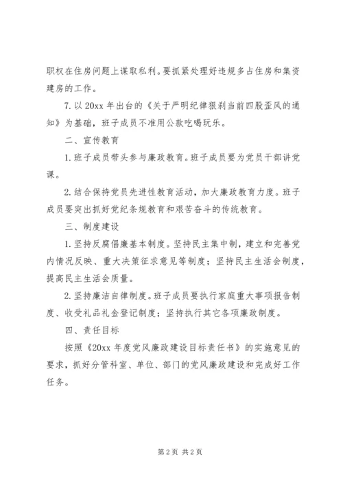 班子成员党风廉政建设目标责任书.docx