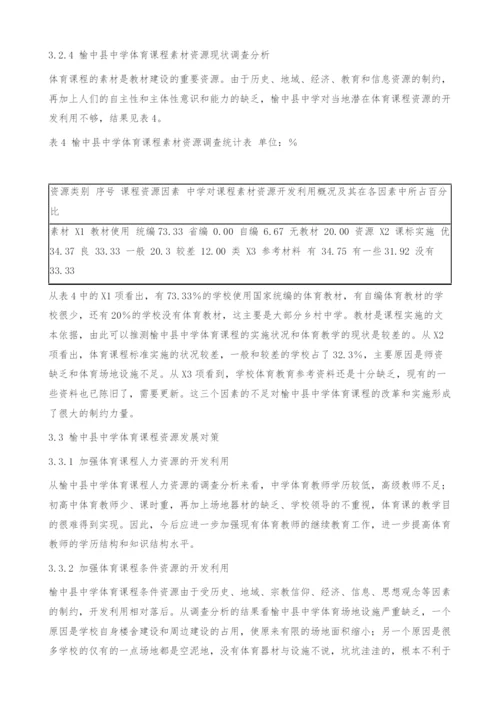 甘肃省榆中县中学体育课程资源现状分析与发展对策.docx