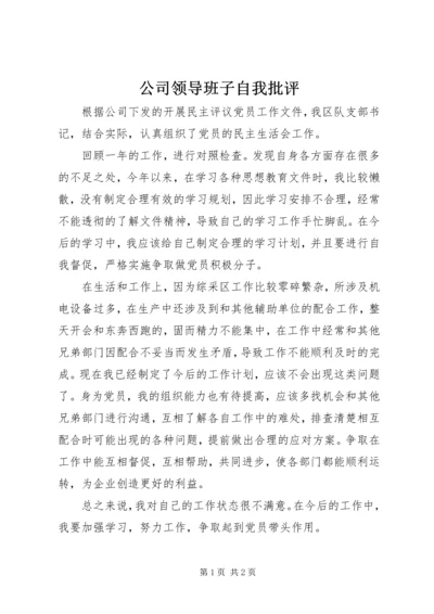 公司领导班子自我批评.docx