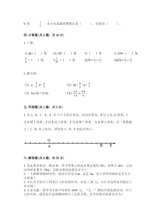 六年级下册数学期末测试卷含答案（培优b卷）.docx