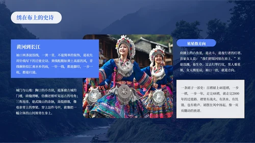 蓝色创意风少数民族苗族介绍PPT模板