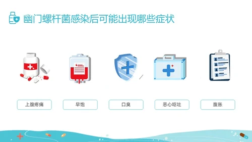 绿色插画幽门螺杆菌健康宣教培训PPT课件