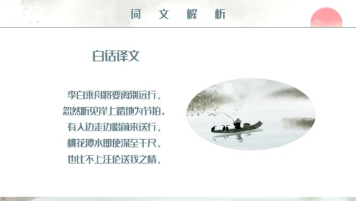 人教版小学二年级语文赠汪伦课件通用PPT模板
