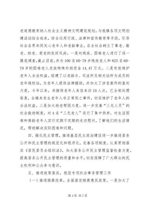 乡镇年度基层民政事务工作总结.docx