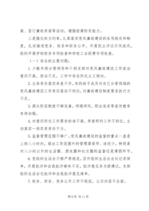 学校XX年度落实党风廉政建设责任制情况专题报告.docx