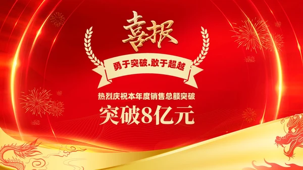 红色喜庆大气企业销售战报喜报捷报贺报PPT