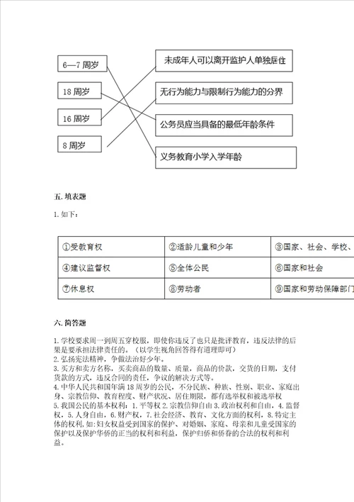 2022部编版小学六年级上册道德与法治期中测试卷及精品答案