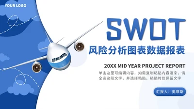 SWOT风险分析图表数据报表PPT模版