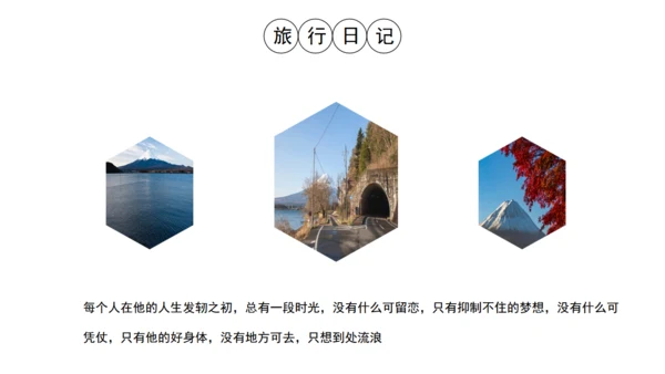 安静的旅行日记通用PPT模板