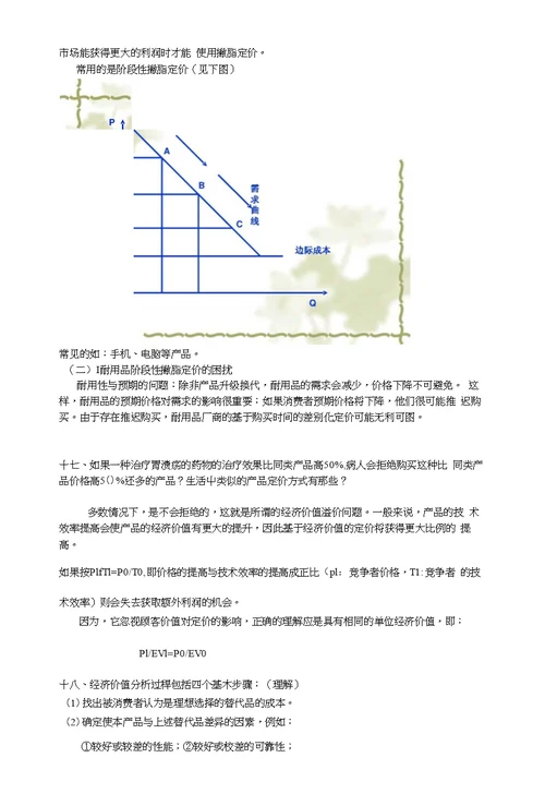 定价管理考试范围