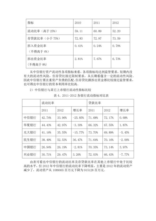 中信银行财务分析.docx