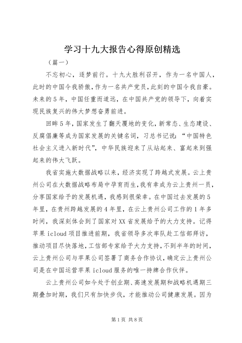 学习十九大报告心得原创精选.docx