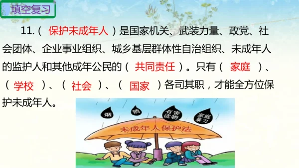 六年级上册道德与法治第四单元法律保护我们健康成长复习课件ptx