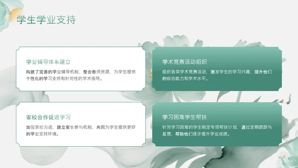 绿色中国风教务主任晋升述职PPT