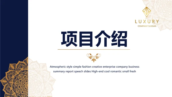 蓝色高端尊贵大气商业计划书商务PPT动态模板