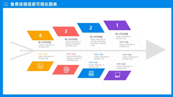 多彩鱼骨图信息可视化图表PPT模板