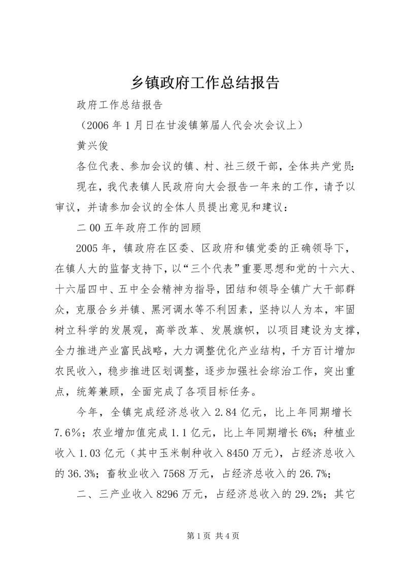 乡镇政府工作总结报告.docx