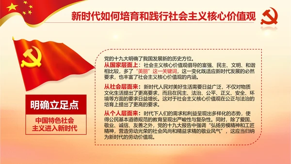 新时代培育社会主义核心价值观PPT模板