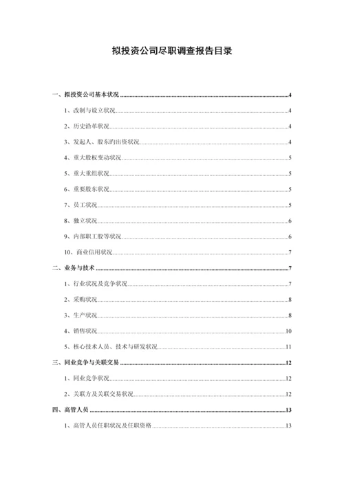 尽职详细调查汇总报告.docx