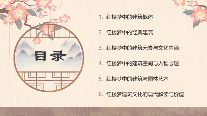 红楼梦的建筑文化通用PPT模板