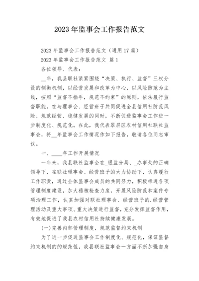 2023年监事会工作报告范文.docx