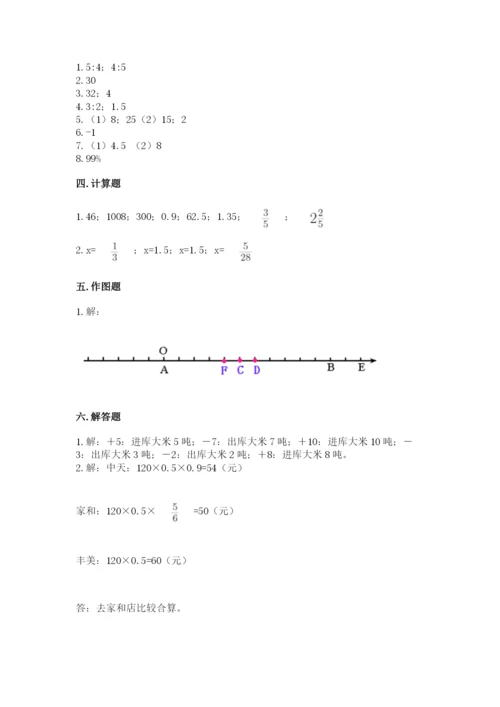 中原区六年级下册数学期末测试卷及答案一套.docx