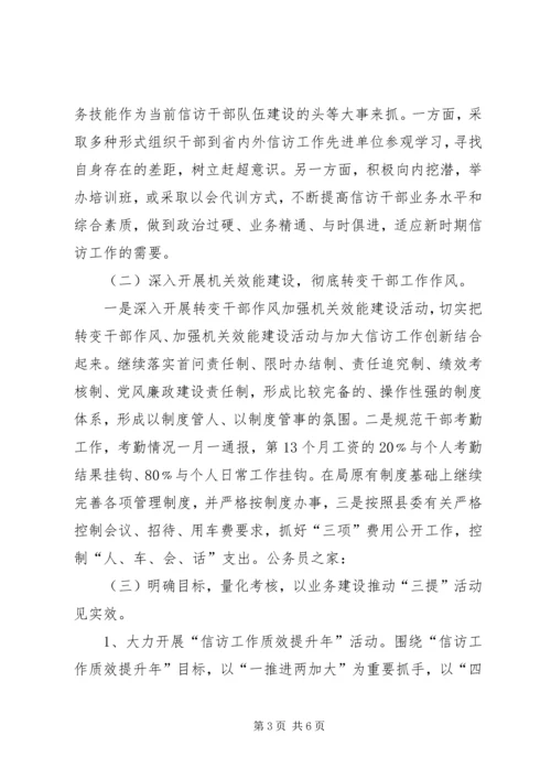 信访局三提活动自查自纠整改措施.docx