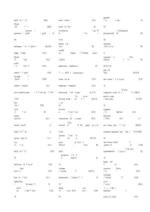 小学英语单词大全带音标精心编排好的