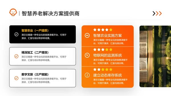 橙色商务风智慧养老商业计划书PPT模板