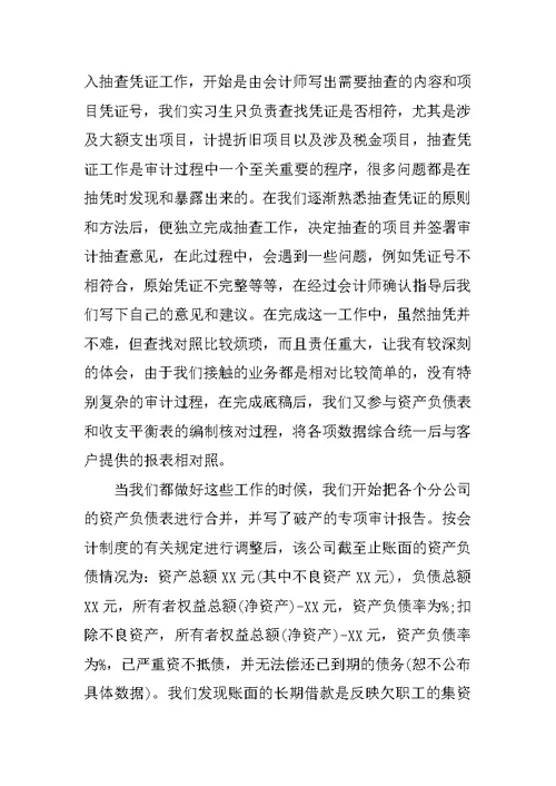 会计师事务所实习报告总结3000字