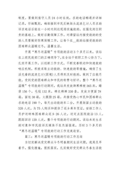 2023寒冬送温暖专项救助行动工作总结五篇.docx