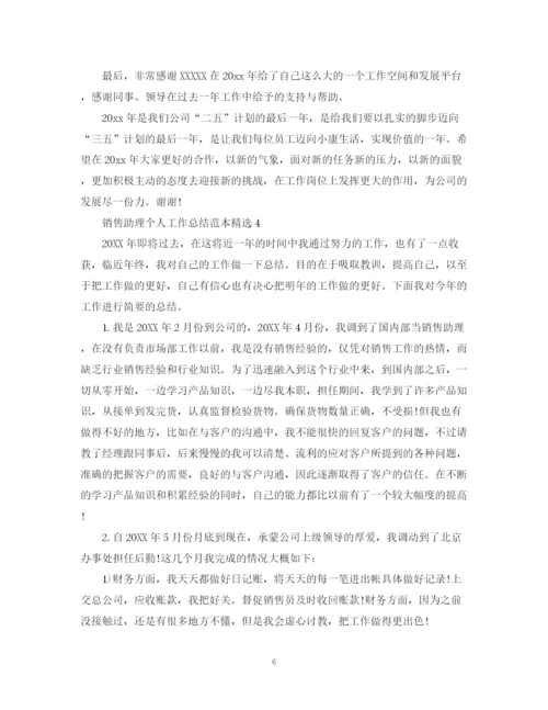 精编之销售助理个人工作总结范本精选.docx