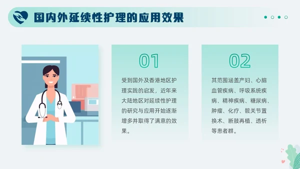 绿色小清新简约医疗护理汇报延续性护理服务工作总结PPT模板